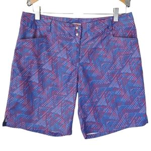 Adidas Women's Golf Shorts Abstract Print Purple Pink Athletic Sports Size 10